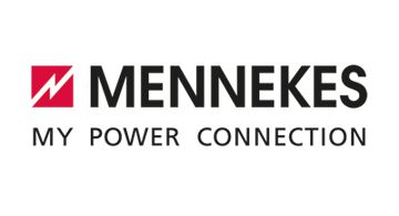 Das MENNEKES-Logo mit rotem Symbol und dem Slogan „MY POWER CONNECTION“ auf weißem Hintergrund.